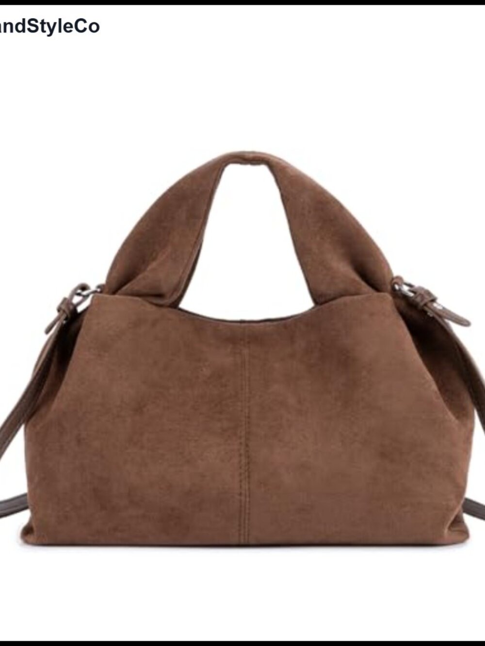 Women's Faux Suede Hobo Bag Half-Moon Shoulder Handbag Tote